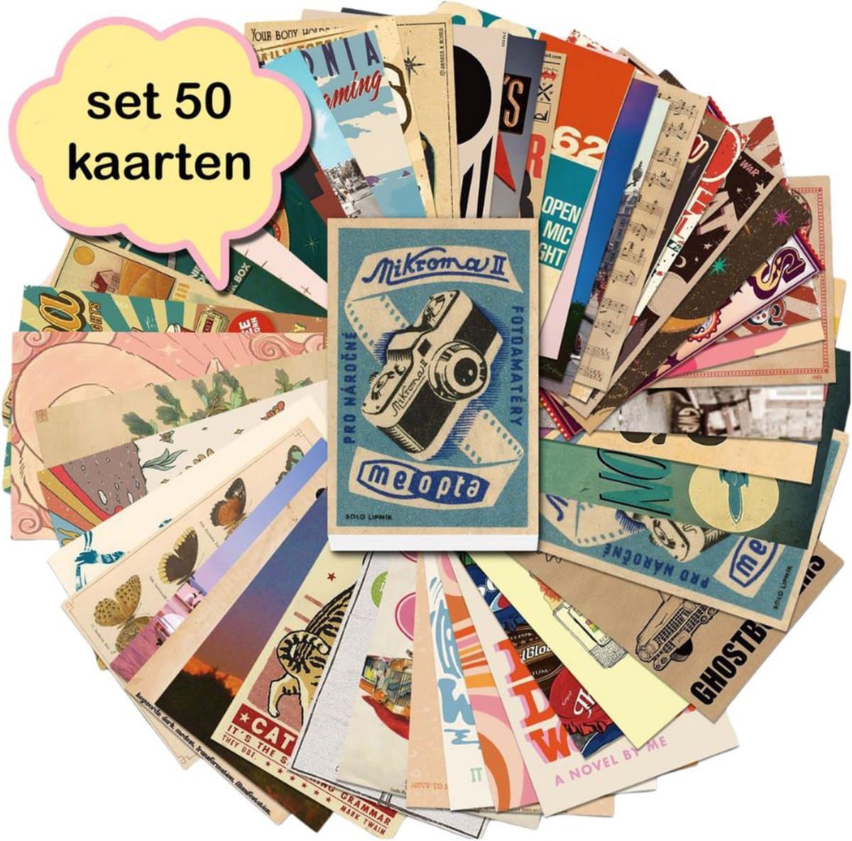 Set van 50 verschillende kaarten Retro Stijl - ansichtkaarten - botanisch - stevig karton - blanco achterzijde - 15x10 cm (EAN: 7423611880817): **Wat maakt deze kaarten zo bijzonder**