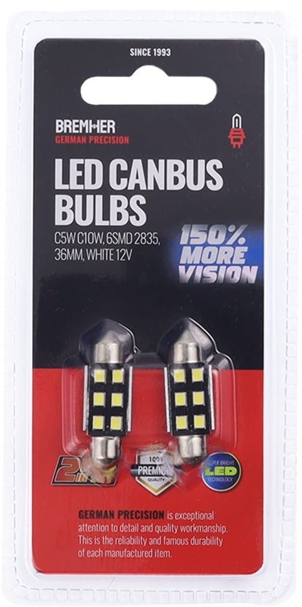 auto ledlamp c5w c10w 36mm 12v - canbus ledlamp - auto ledverlichting - voertuig ledlamp (EAN: 5904830823820)