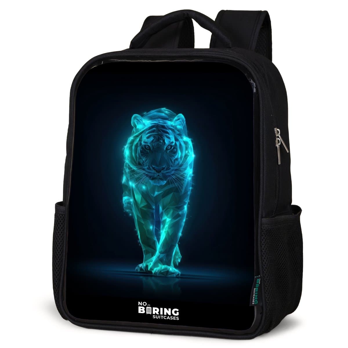 NoBoringSuitcases.com® - Rugzak zwart - Schooltas jongen & meisje - Gloeiende tijger in beweging - Rugtas voor school - Boekentas kind - Schoolrugzak - Kinderrugzak (EAN: 8721409012051)