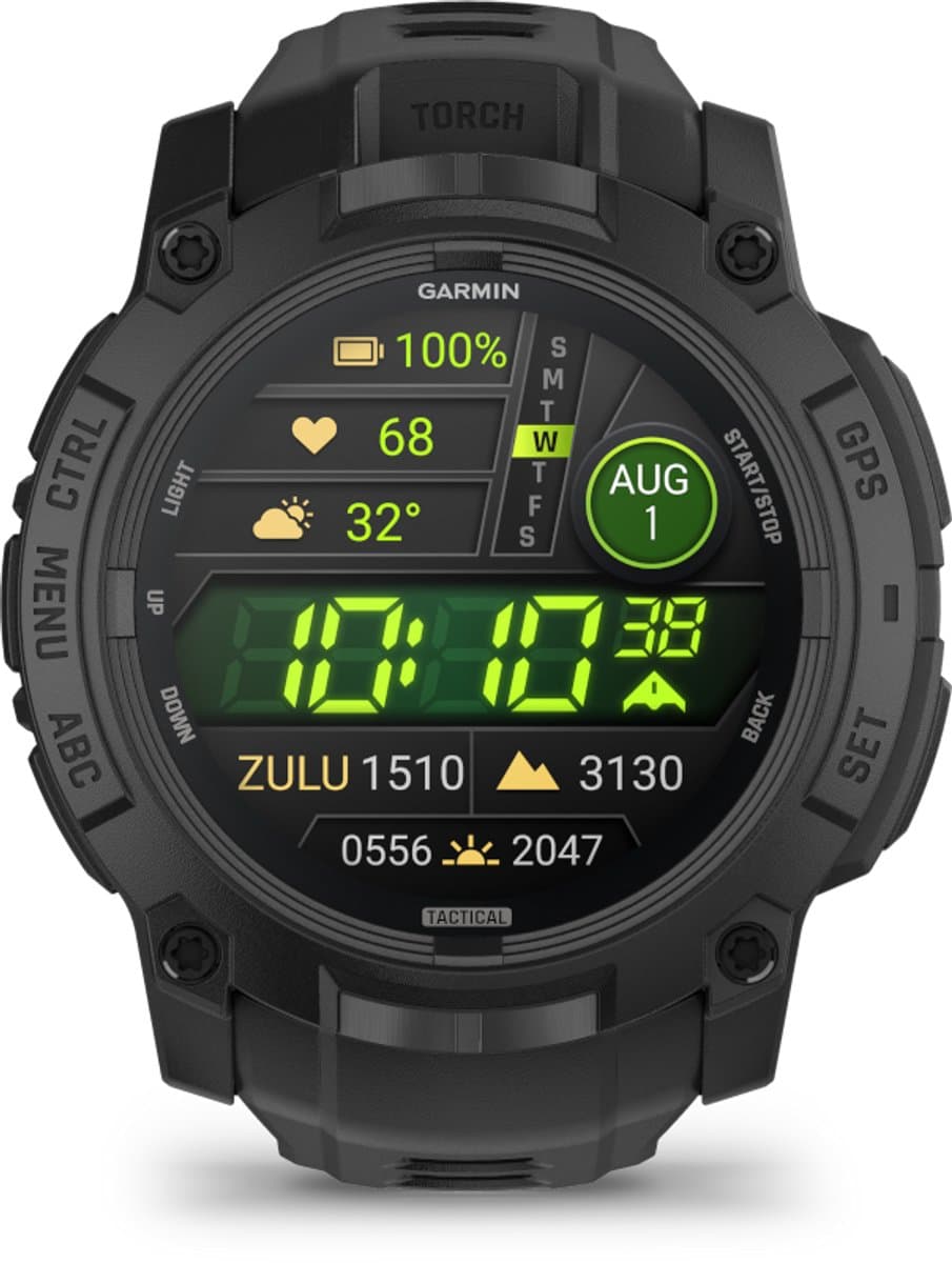 Garmin Instinct® 3 – 50 mm, AMOLED, Tactical Edition Zwart met zwart siliconen band (EAN: 0753759344122)