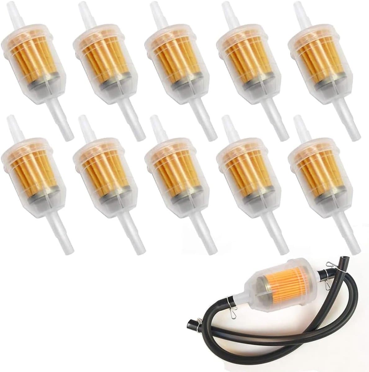 Brandstoffilter - 10 Stuks - Benzinefilter - Benzinefilter inline met 6mm en 8mm slangaansluiting - Universele inline brandstoffilter - Wasbaar - Gasfilter - Scooter - Motorfiets (EAN: 9318528027012): Waarom ik dit product koos