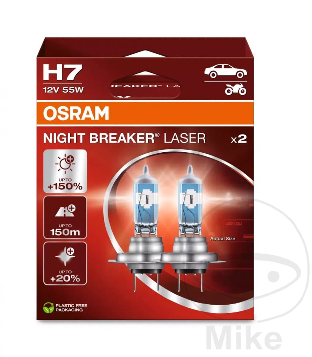 OSRAM Night Breaker Laser - H7 halogeen autolampen – tot 150% meer licht en 150m zicht - 64210NL-2HB - Duitse kwaliteit - set 2 lampen (EAN: 4062172387477): Eerste indruk “Wat een hype!”