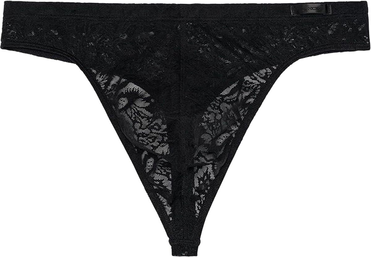 HOM - Free Cut Lace G-String - Black - mannen - L (EAN: 9009984260234)