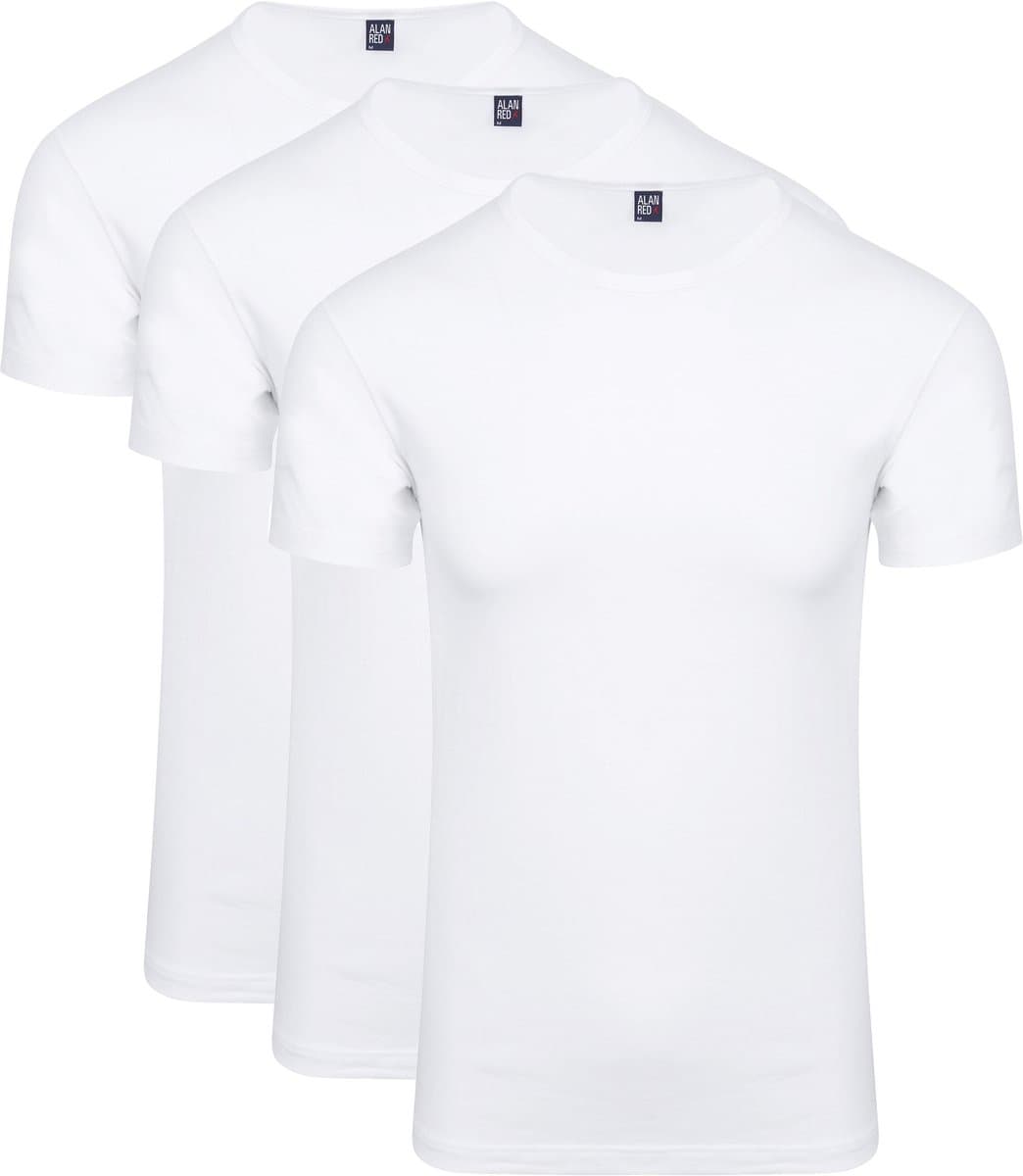 Alan Red Ottawa T-shirt Stretch Wit (3-Pack) - Maat L - Heren - T-shirt basis (EAN: 8051882020749)