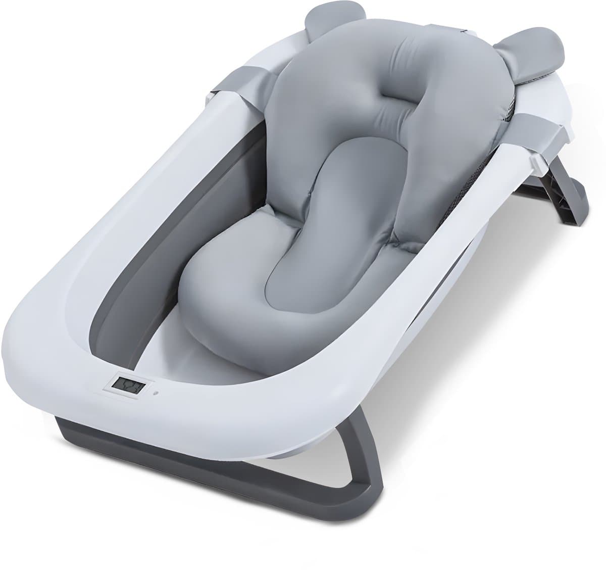 Laavir® Opvouwbaar Babybad – Met Digitale Thermometer & Badkussen – Veilig & Ruimtebesparend – Grijs (EAN: 8721154100522)