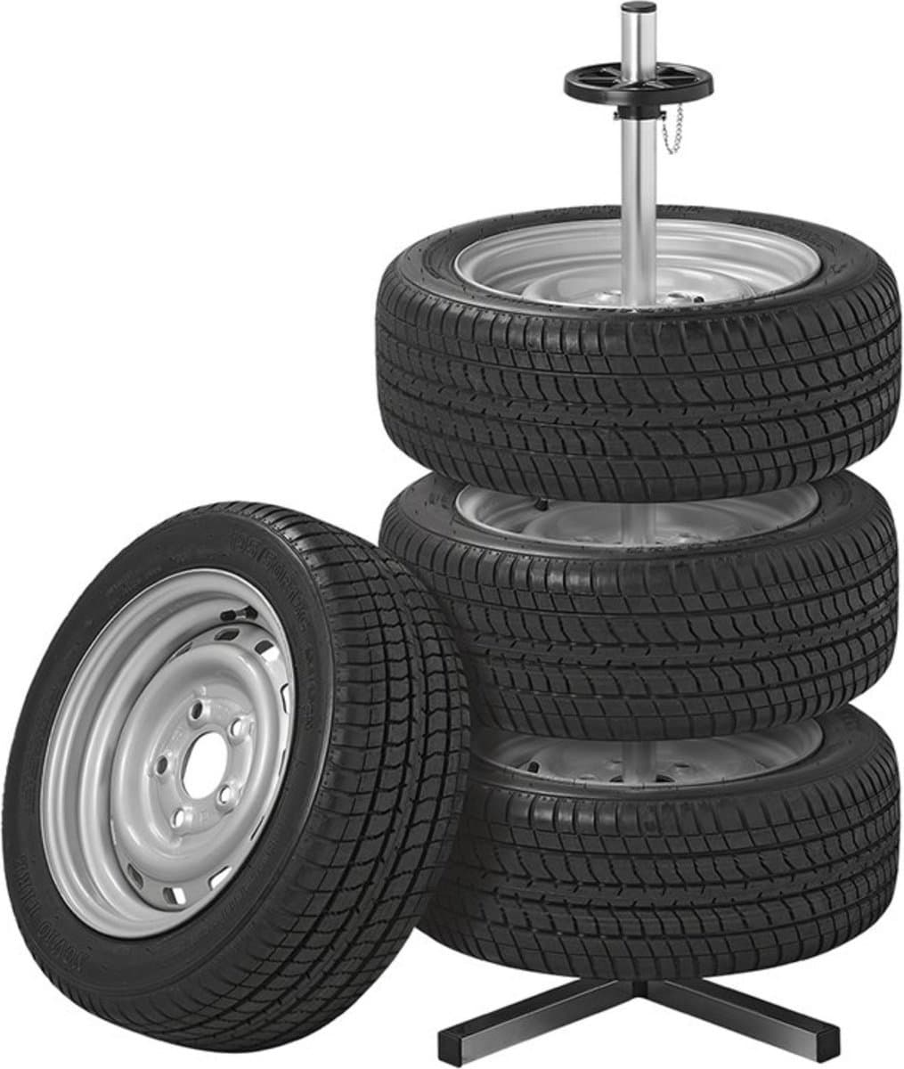 ProPlus Velgenstandaard - Bandenstandaard - Bandbreedte tot 225 mm - Wielboom - Bandenrek - Voor 4 Banden - Aluminium - Voor gangbare autovelgen - Draagvermogen 100 kg (EAN: 8717568799735): 🔧 Waarom ik ‘m kocht  Ik had al een paar jaar een losse s...