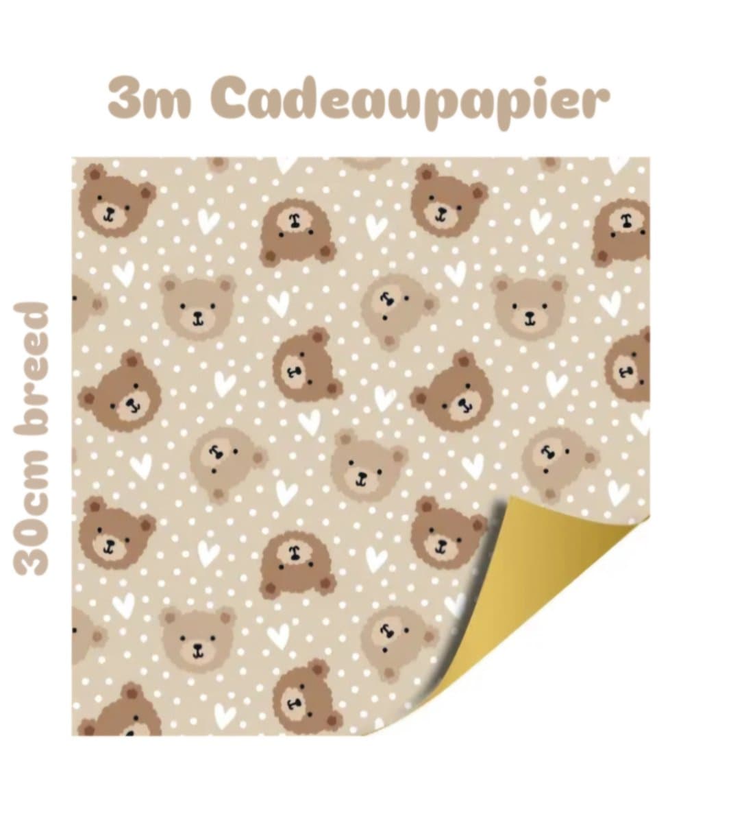 3m Cadeaupapier - Little Bear - 30 cm - Baby - geboorte - kraamcadeau - beren - kraampakket - kraammand - geboren (EAN: 6151803712790): Een Vleugje Versiering met Beren 🐻