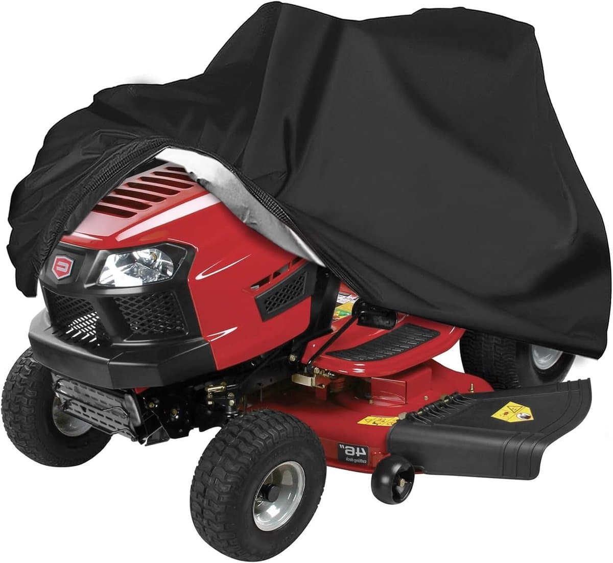 1 stuk - stofkap voor grasmaaier - waterdichte buitenhoes voor grasmaaier - buiten tractor zitmaaier hoes - 210D polyester oxford UV-bescherming - 140 x 66 x 91 cm - zwart (EAN: 8421763872215)