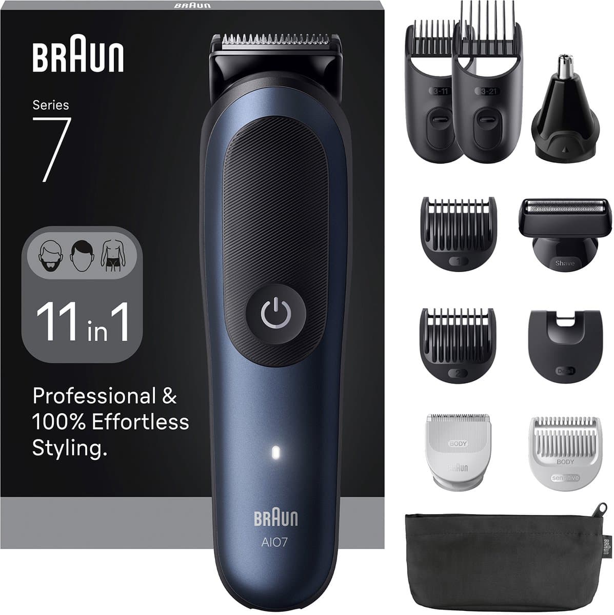 Braun All-in-One Series 7 AIO7540 Style Kit – Baardtrimmer - Tondeuse - Gezichtstrimmer en Lichaamstrimmer in 1 (EAN: 7500435245036): Eén tool voor... nou ja, alles! 🛠️