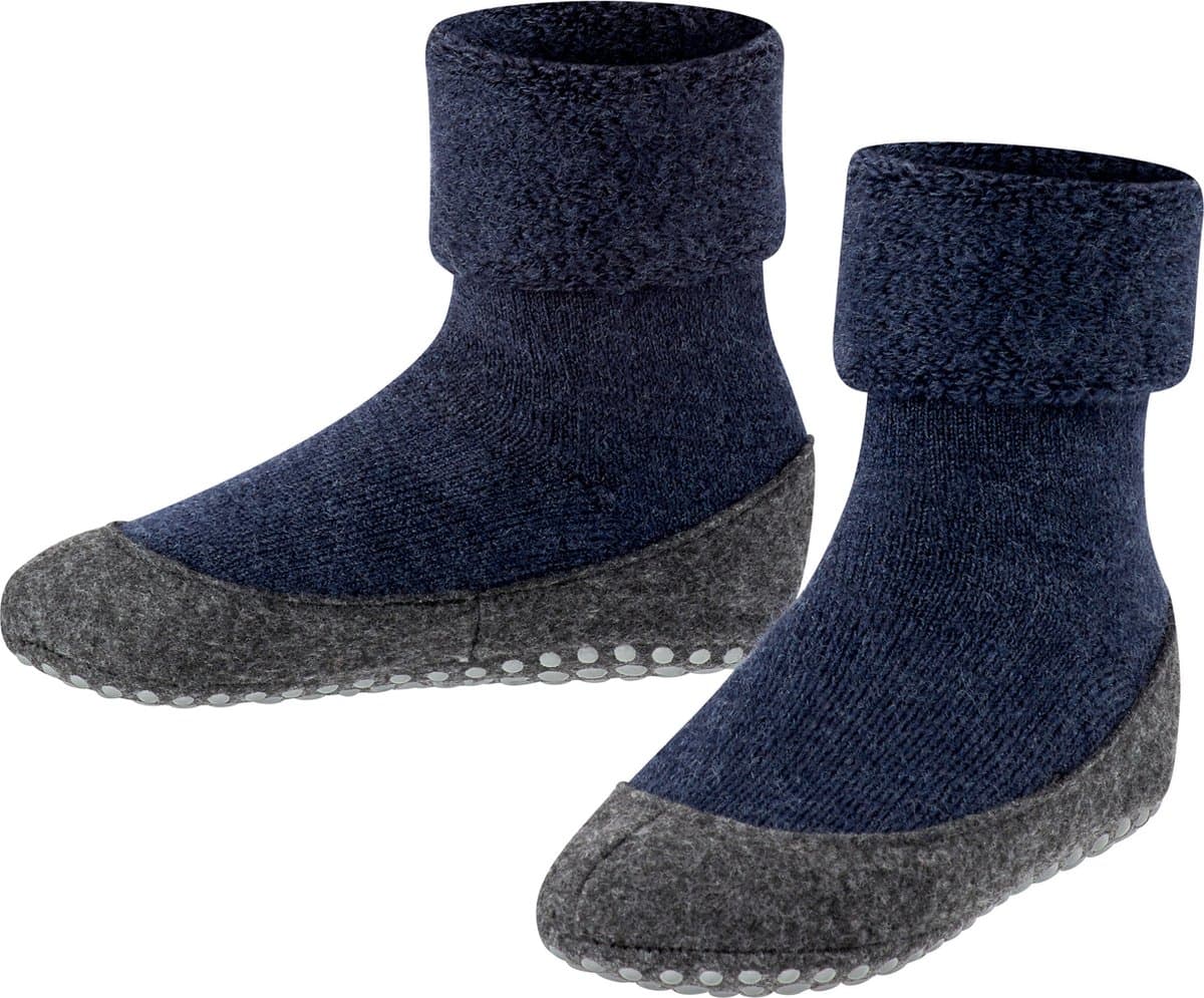 FALKE Cosyshoe Teens antislip noppen merinowol huissokken pantoffels kinderen blauw - Maat 37-38 (EAN: 4004757013173): Waarom deze slippers
