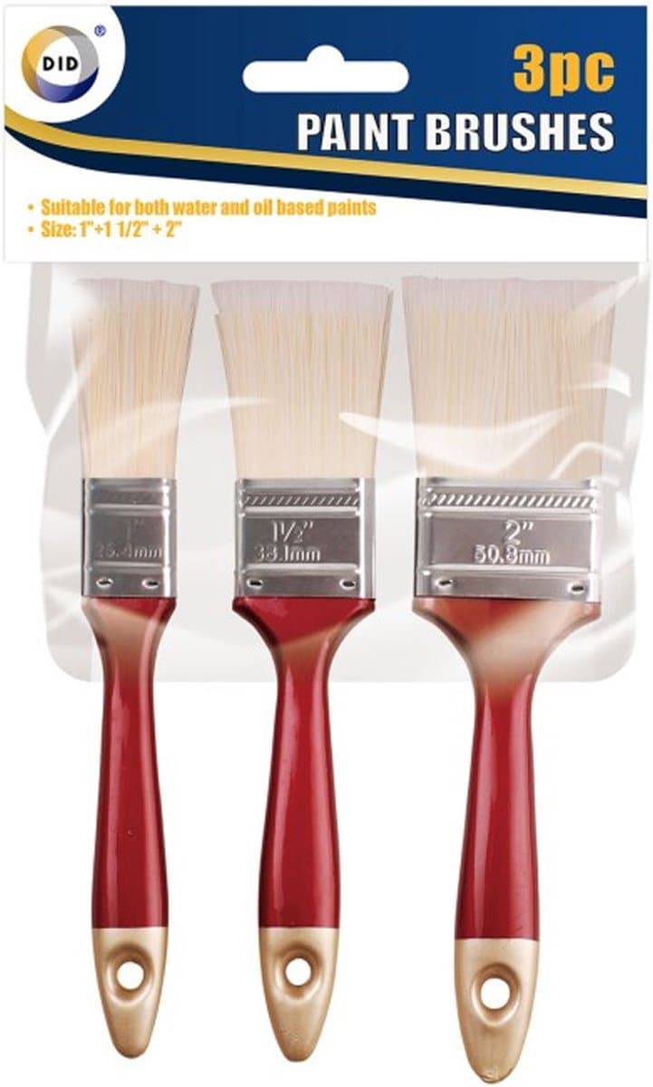 DID Verfkwasten set - 3-delig - plat - 25-35-50 mm - kunststof (EAN: 5056338358059): Wat zit er in de verpakking 🖌️