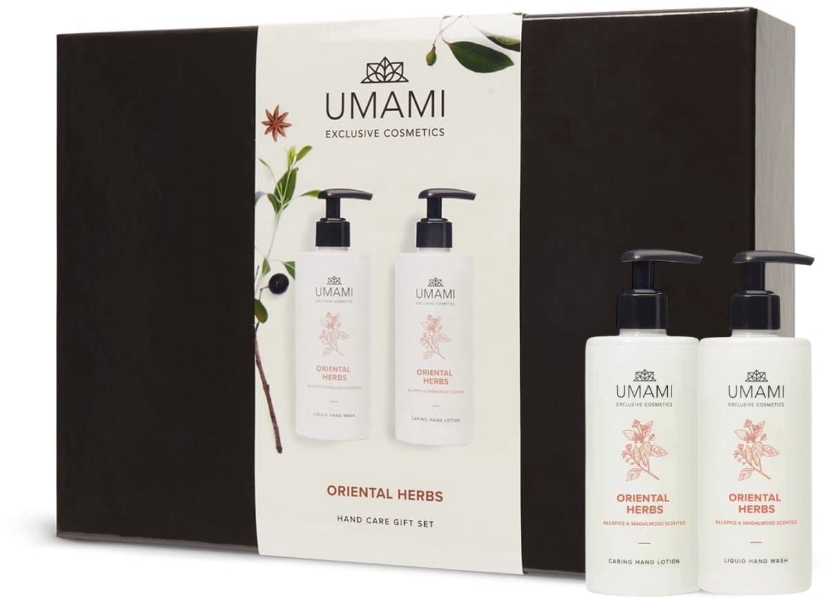 Umami Oriental Herbs Geschenkset – Cadeau voor vrouwen- Luxe Cadeauset met Handlotion en handwash – Verfrissende Geur van Oriental Herbs – Verwenmoment voor Thuis of Cadeau - Kadoset vrouwen (EAN: 6156046362306)