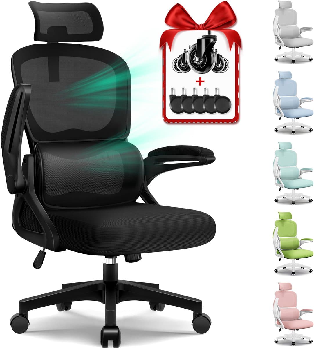 Hiaonyx Bureaustoel - Ergonomische Bureaustoel - Inklapbare Armleuningen - Verstelbare Hoofdsteun & Lendensteun - 3 Rugsteunmodi - Met stille wielen - Zwart (EAN: 8721264561527): Waarom ik hier überhaupt over schrijf