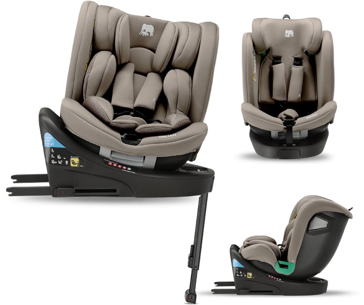 Deryan Chase Luxe i-Size Autostoeltje - 0-36kg - Isofix - steunpoot - 360° draaibaar - Truffle Sand (EAN: 8721516069016)