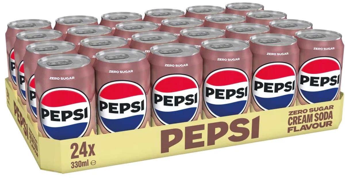 Tray Pepsi - Zero Cream Soda - 24 x 330 ml (EAN: 8715600253023): 🎨 Het eerste wat opvalt de verpakking