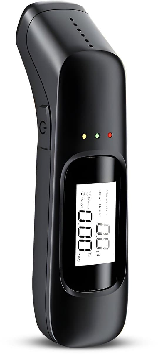 Digitale Alcoholtester – Alcoholtesters - Blaastest Alcohol – Alcoholmeter – Digitale Alcoholtester Geen Mondstuk Nodig - Geschikt voor o.a. Nederland, Frankrijk en België - Oplaadbaar (EAN: 8721008575186)