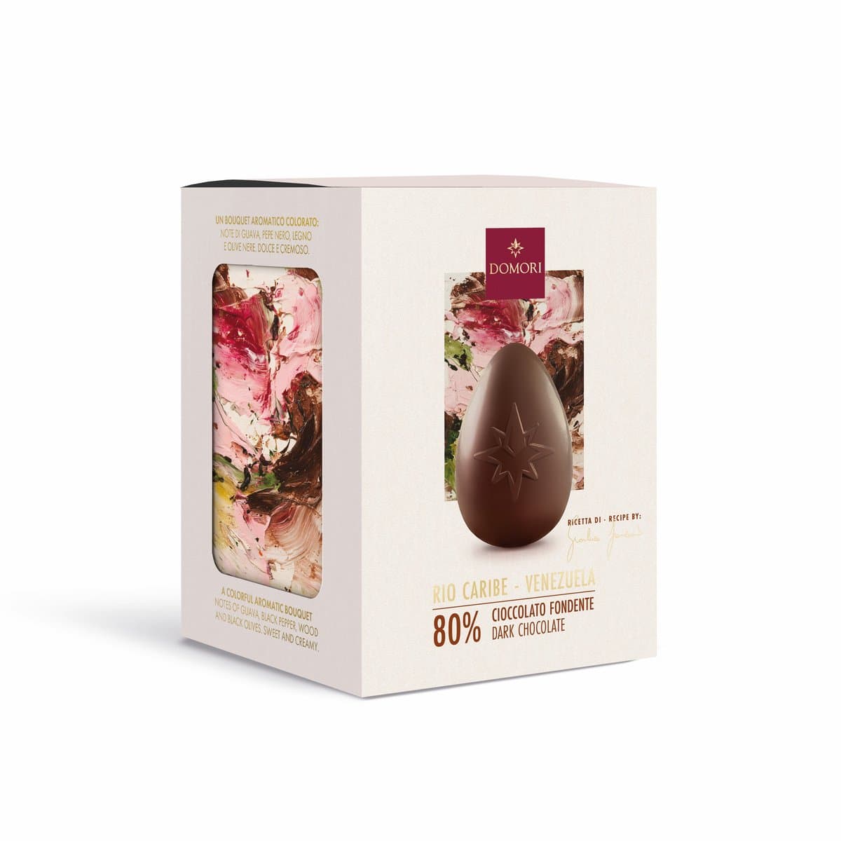 Domori - Gianluca Franzoni Luxe Pure Chocolade Paasei 80% Cacao – Venezuela Rio Caribe Dark Chocolate Ei – Premium Chocolade Cadeau met Verrassing – 70 gram (EAN: 8026861056019)