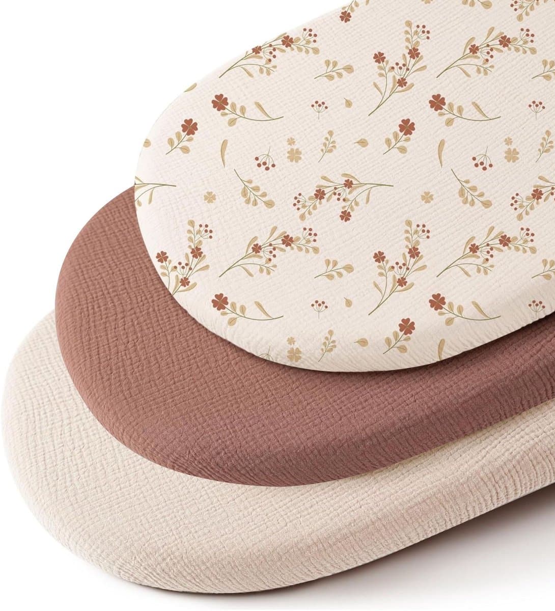 3 stuks - Wieglakentje - Hoeslakens - Kinderwagen matras - Aankleedkussenhoes - Hoeslaken voor kinderwagen - Zacht en ademend - voor rechthoekige, ovale en zandlopervormige wiegjes - wit, groen, kaki - 41*82 cm - stijl 2 (EAN: 8015817562988): Wat ...