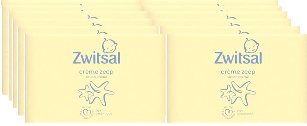 Zwitsal Baby Crème Zeep - 12 x 90 gr - Voordeelverpakking (EAN: 8711600983946)