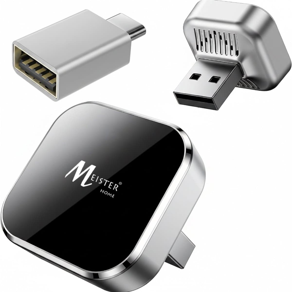 Meisterhome - Ultra Mini 2-in-1 Draadloze Apple CarPlay & Android Auto Dongel – 2-in-1 Wireless Adapter – Inclusief USB-C naar USB-A Verloopstekker – Plug & Play – 2026 Model (EAN: 5061001245109)