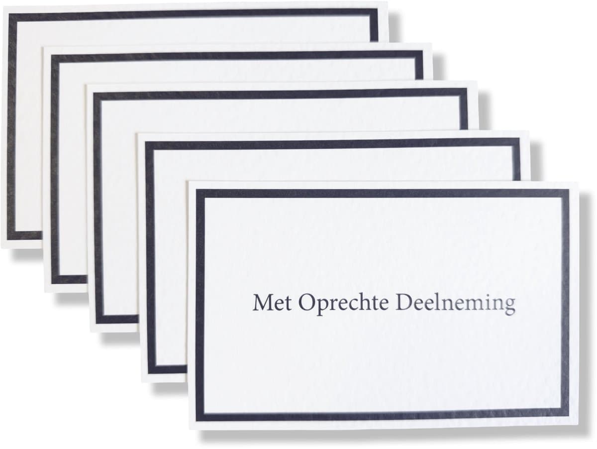 Cards & Crafts 20 Enkele Condoleance Kaartjes - Zwart / Wit - Sobere Oprechte Deelneming kaarten (EAN: 0710663469341)