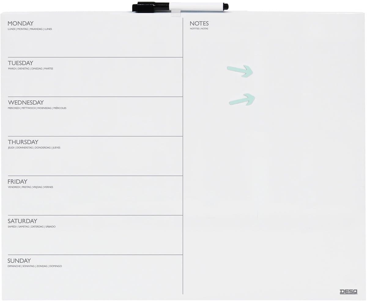 DESQ® Weekplanner - Whiteboard - Frameloos - Magnetisch - Droog Uitwisbaar - Verticale indeling - 40 x 50 cm (EAN: 8717249815426): Waarom ik meteen verkocht was
