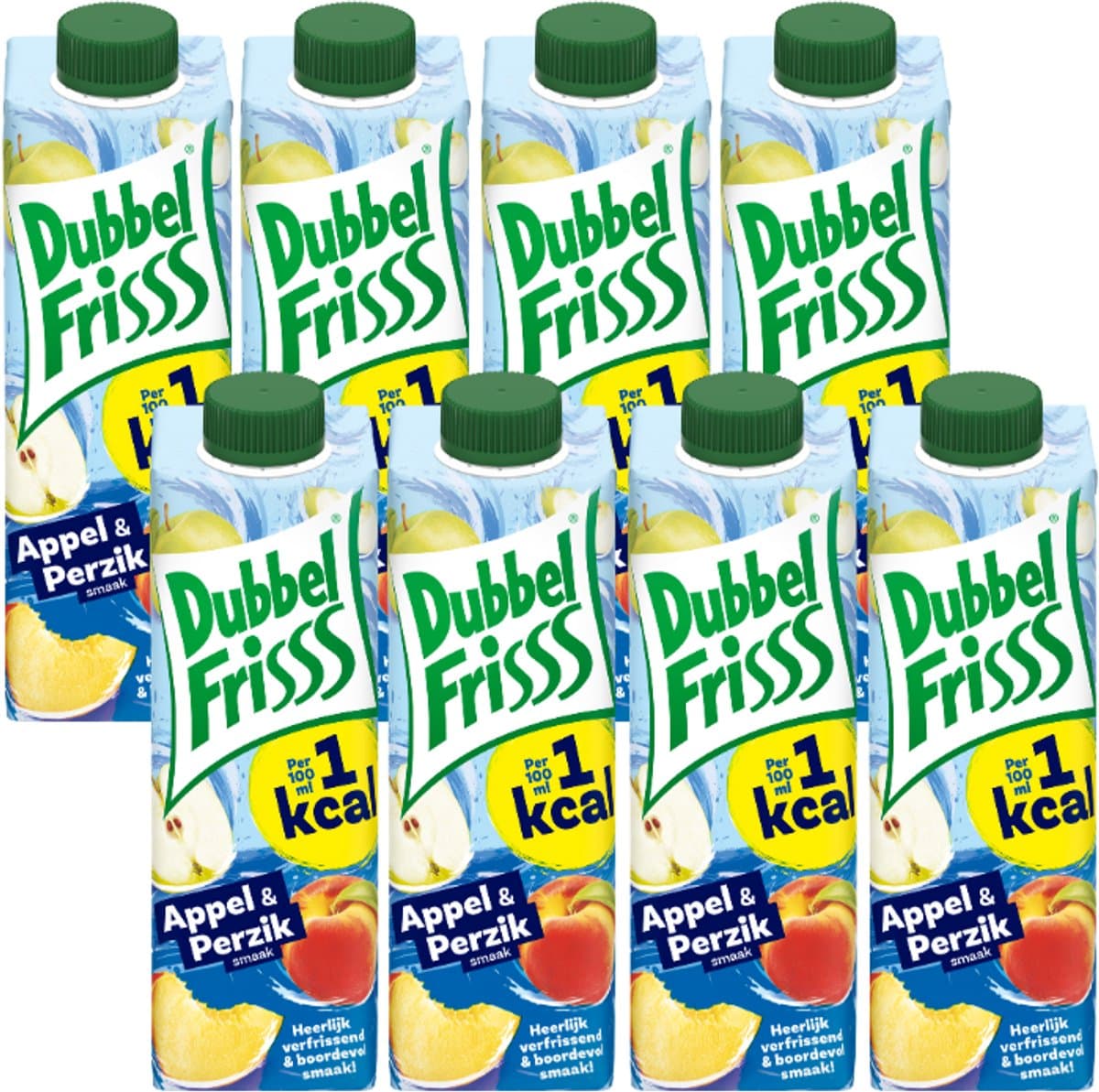 Dubbelfrisss - Frisdrank - Appel-Perzik - 1KCAL - 8 x 0,35l (EAN: 8720157400752)