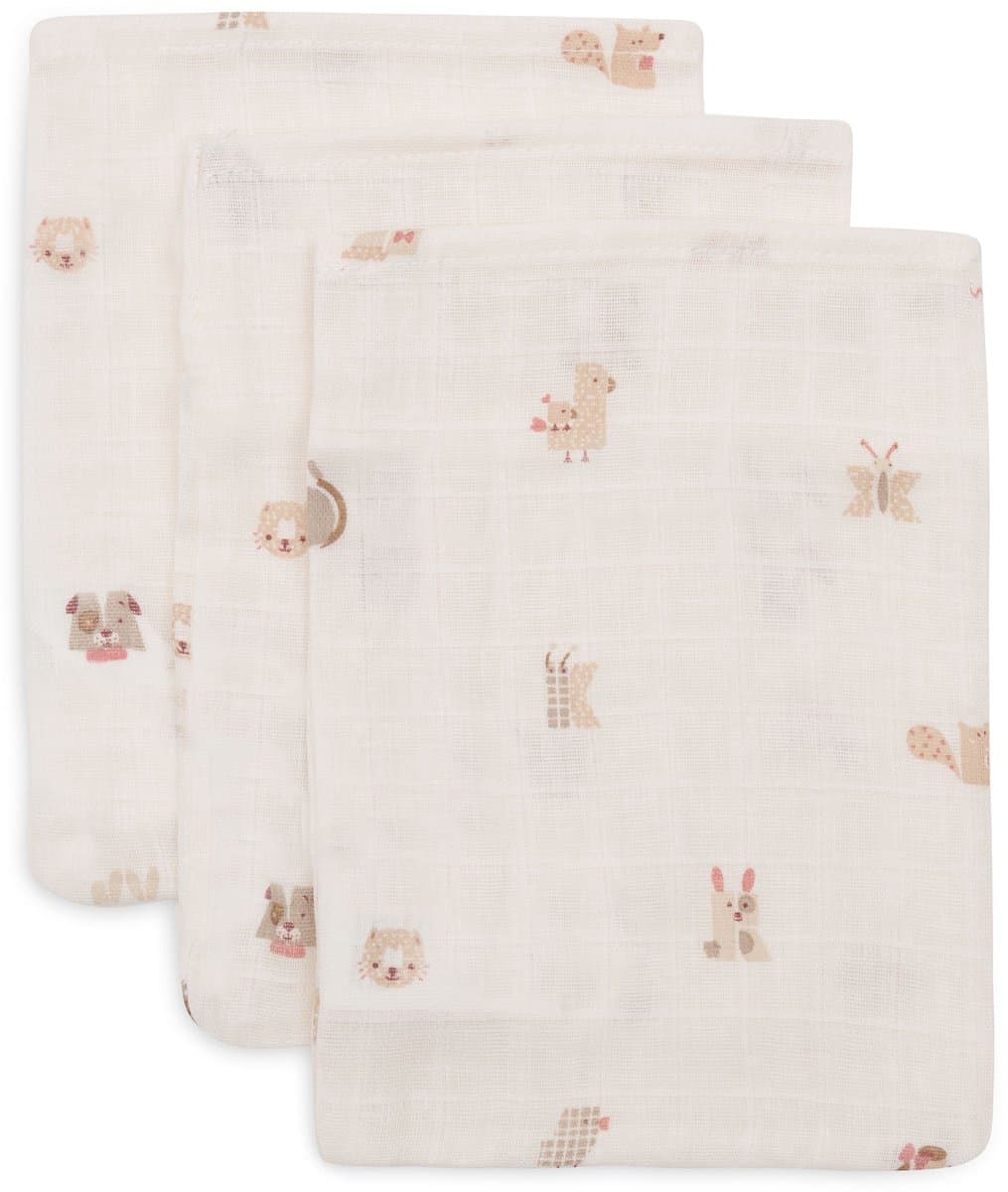 Jollein Hydrofiele Washandjes 15x20cm - Animal Friends - Katoen - 3 Stuks (EAN: 8717329400603): 🌟 Waarom dit setje mijn badkamer compleet maakt  - **Superzacht, superabsorberend** – De hydrofiele katoen voelt net zo zacht aan als een pluizig wolkj...
