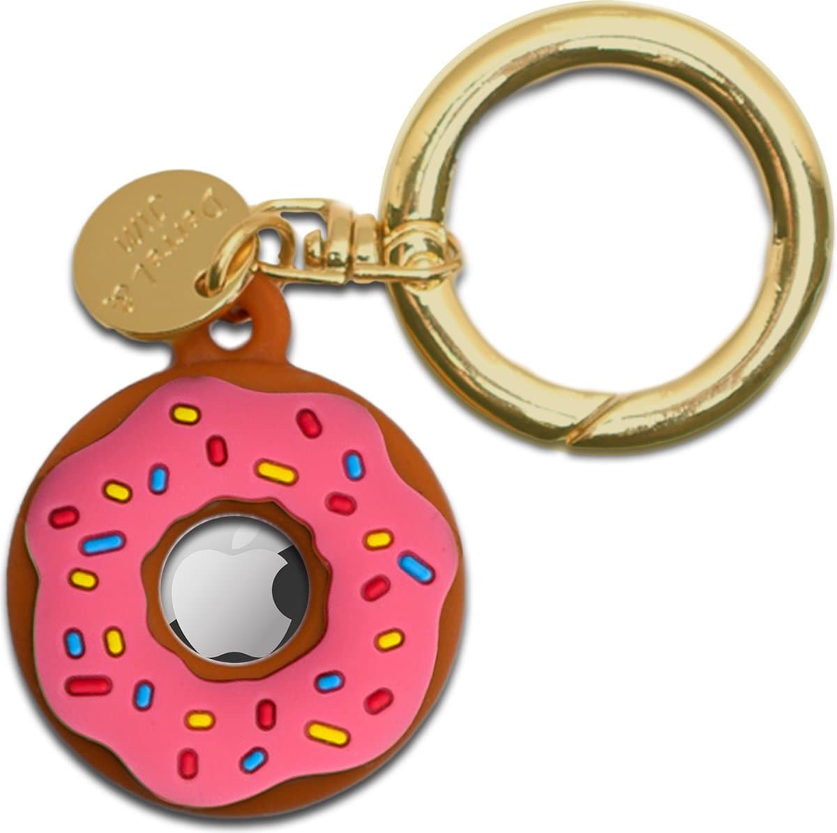 Sleutelhanger Geschikt voor Airtag - Donut- Geschikt oor Apple AirTag - Roze - GPS - Tracker - Siliconen Hoesje Geschikt voor Apple Airtag - Airtag Houder - Hanger - (EAN: 8720618252838)
