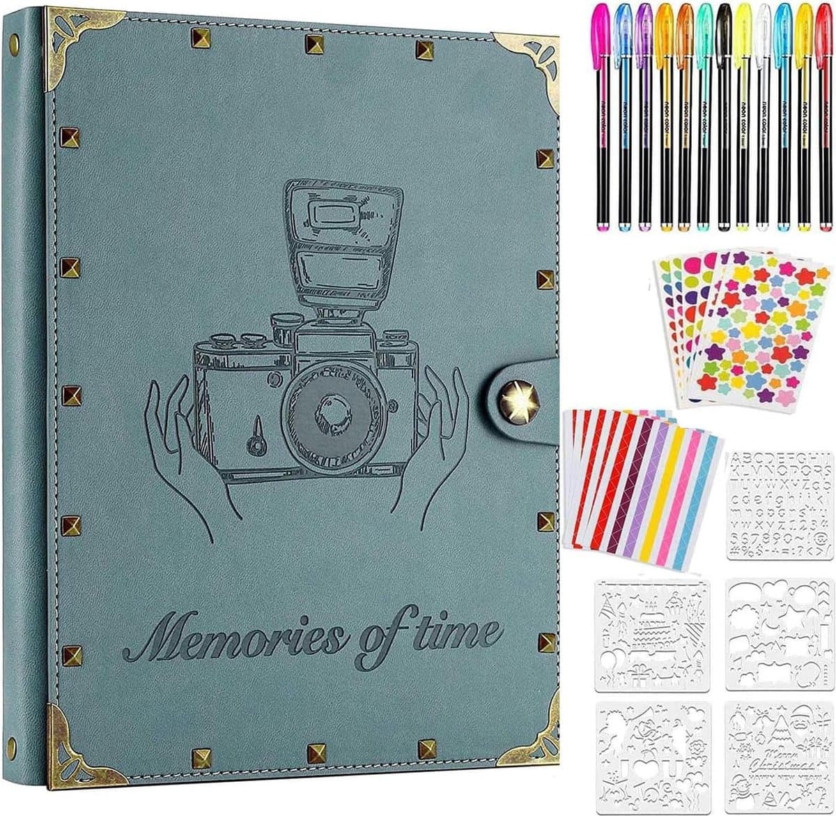 Fotoalbum Plakalbum Diy Vintage Scrapbook Album Kopen Leer Inclusief Accessoires Plakboek-cadeau-Lichtblauw (EAN: 8720849667975): Waarom ik dit album direct in mijn hart sluit
