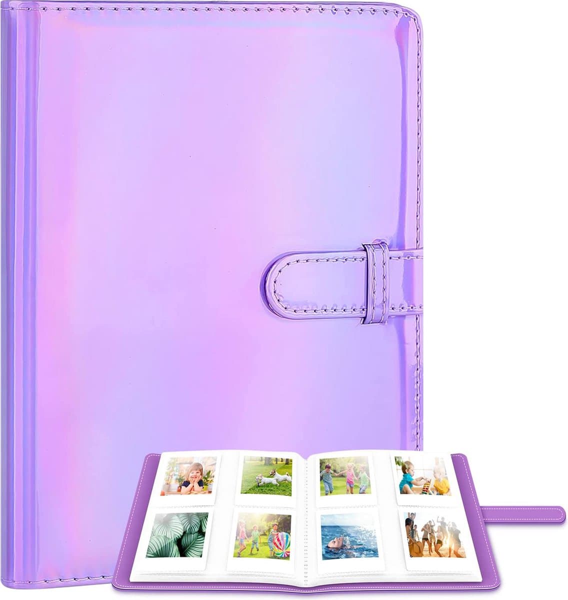 YONO Fotoalbum Glitter - Geschikt voor Fujifilm Instax Mini 12 - Polaroid - 128 Foto’s - Fotoboek - Paars (EAN: 8720595017499)