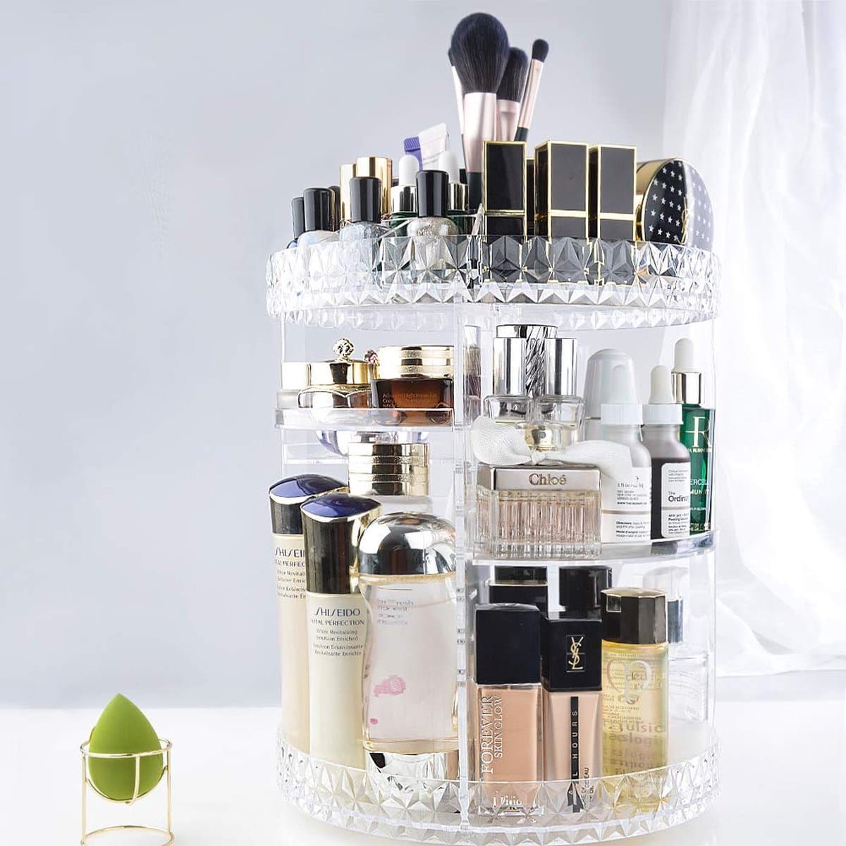 JHR GOODS Make-Up Organizer Transparant en Draaibaar - Skincare Organizer - Beauty en Parfum Organizer - 360° Roterend - Opbergbox Make up - Opbergdoos Cosmetica - Voor Badkamer en Make up Tafel (EAN: 8720299666528): Eindelijk overzicht (zonder di...