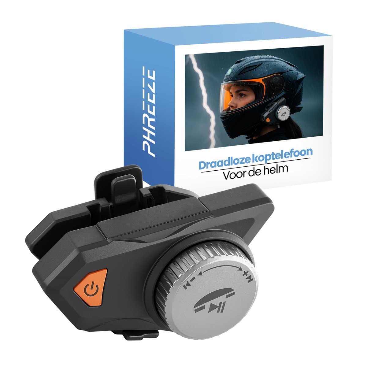 Phreeze Motorhelm Headset Bluetooth - Headset voor Motor, Scooter & Skilhelm - Handsfree Bellen & Muziek - Waterdicht IPX6 (EAN: 8720688369207)
