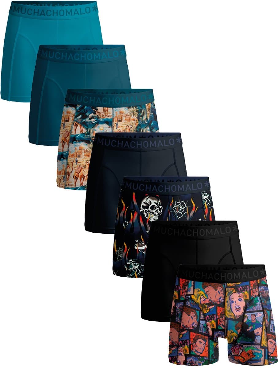 Muchachomalo Heren Boxershorts – 7 Pack – 95% Katoen – Normale Lengte – Ondergoed Heren (EAN: 8720594575938)