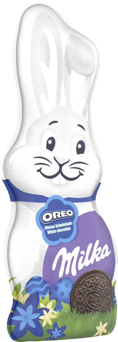 Milka Paashaas Oreo Wit Chocolade 95g - Chocolade - Paashaas - Pasen - Paasdecoratie (EAN: 7622202249679): Eerste indruk een knapperige verrassing