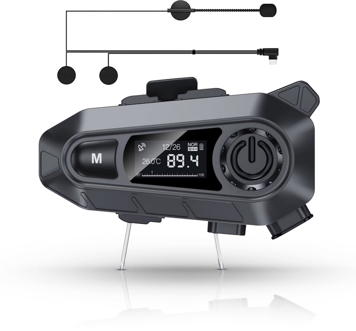 Tech Essentials R500 - Motorhelm Headset - Met Bluetooth 5.4 - Intercom - Radio - Harde microfoon - Brommer - Scooter (EAN: 8721325100801)