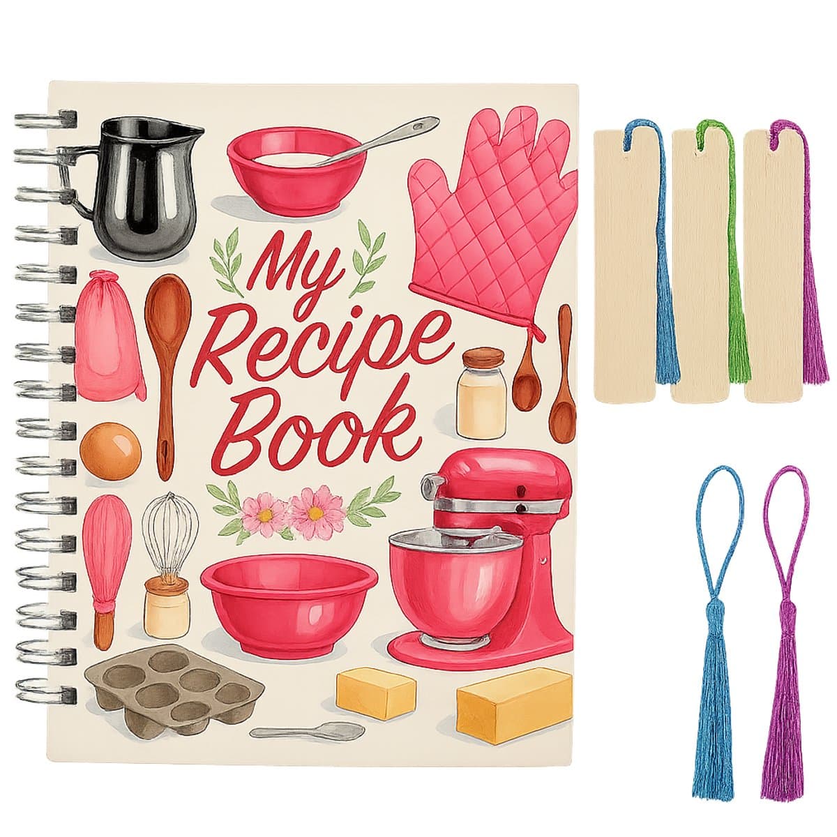 Recepten invulboek met boekenlegger - zelf invullen - Kookboek Invulbaar - A5 (EAN: 9789090344003)