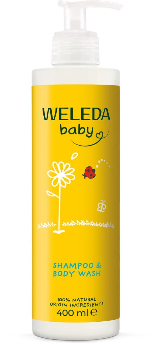WELEDA Babyshampoo & Douchecrème - Calendula - Mild Reinigen & Uitdroging voorkomen - 100% Natuurlijke Ingrediënten - 400ml (EAN: 4001638590280)