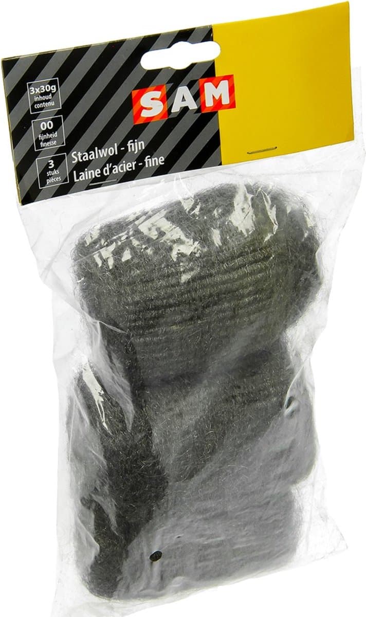 SAM staalwol extra fijn (000) - 3 x 30 gram (EAN: 8711143165670): De 'geheime saus' voor je meubels ✨