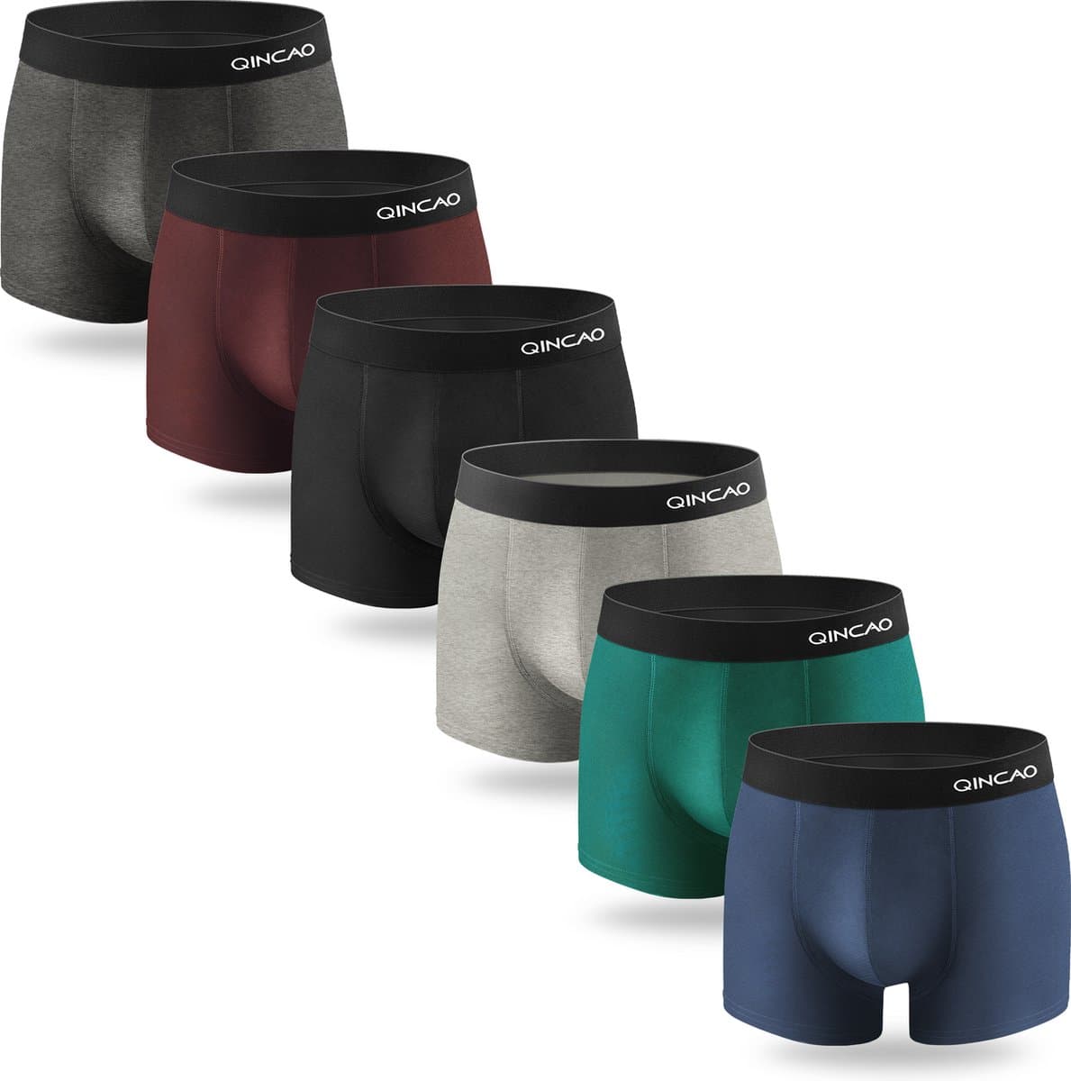 Boxershorts Heren - Qincao Happy Mix - Maat 4XL - Multipack (6) - Premium Heren Onderbroeken (EAN: 8717713034575)