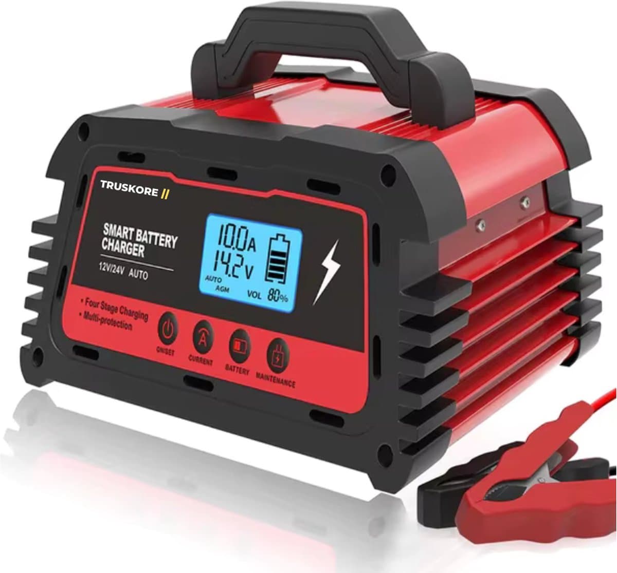 Truskore® Industriële Acculader - 12/24V 5/10/25A - Geschikt voor Diverse Voertuigen - Volautomatische Bediening - Dikke Koperen Kern Ontwerp - Repareer modus - Oplaad Puls Technologie (EAN: 8721055091424): **Waarom deze lader Een mix van kracht e...