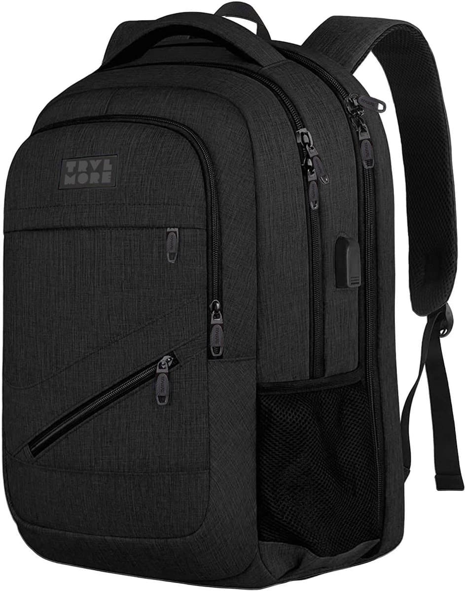 TRVLMORE 28L Rugzak - Rugtas met 15,6 Inch Laptopvak - Schooltas - Laptoptas - Spatwaterdicht - Heren en Dames - Jongens en Meisjes - Zwart (EAN: 8721055566014): Eerste indruk stijl & comfort