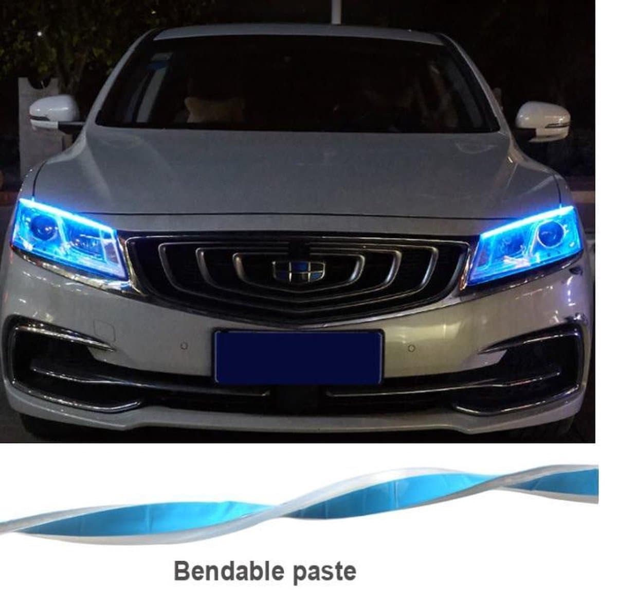 Auto daglicht LED Strip set van 2 - voor 2 koplampen - kleur wit naar geel (EAN: 9506611947730)