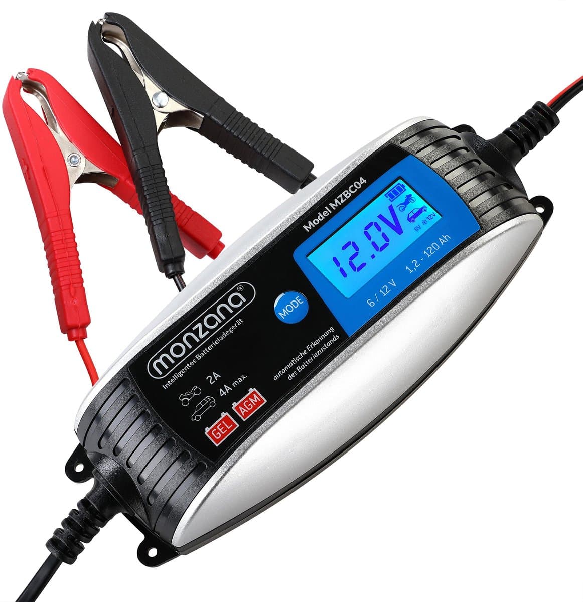 Monzana Acculader - Volautomatisch 6V 12V LCD Scherm 25x13x5cm - Zilver (EAN: 4251776907741): 🎯 Waarom ik ’m écht heb uitgezocht
