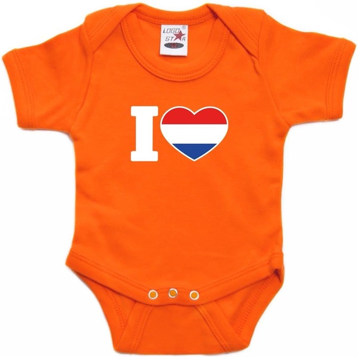 Oranje rompertje - I love Holland - voor baby - oranje babykleding - kraamcadeau - Holland - Nederland - Koningsdag 56 (EAN: 8719538449008)