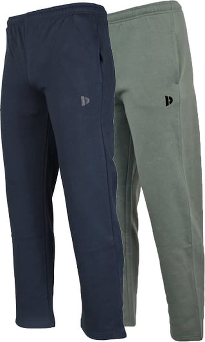 2-Pack Donnay - Joggingbroek rechte pijp (Wess) - Sportbroek - Heren - Navy/Jungle green (547) - maat S (EAN: 8717528201834)