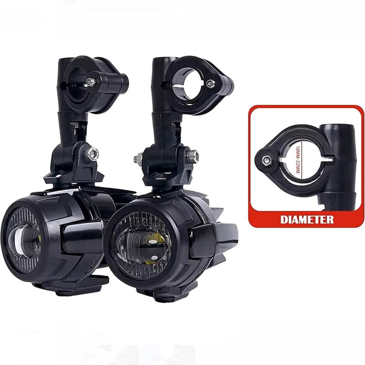 Mistlampen Motorfiets - Set van 2 Stuks - 12V LED - Ingebouwde Relais en Schakelaar (EAN: 8721008174310)