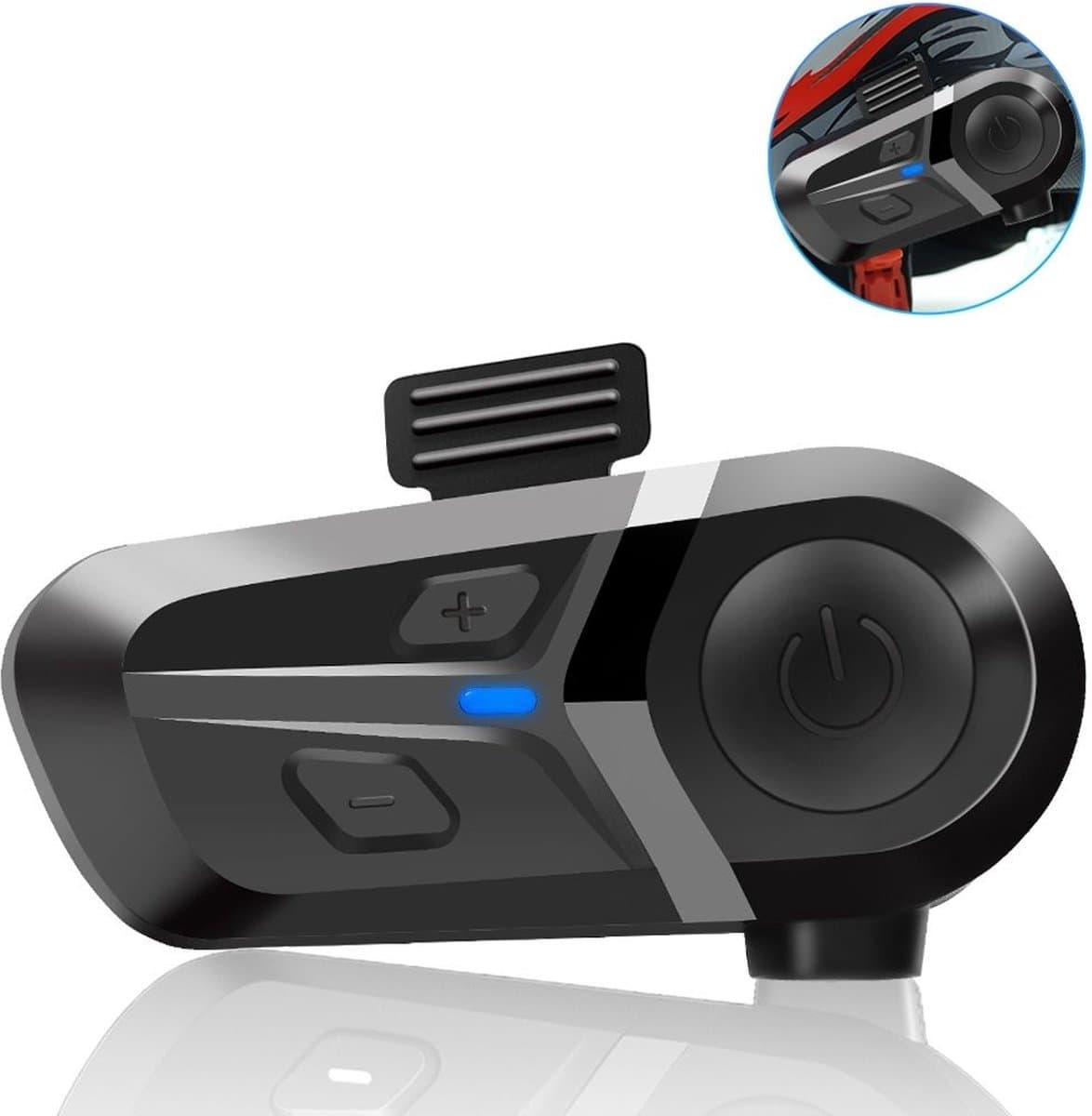 Intercom Motor Helm - Motor Communicatie Handsfree - Motorhelm Headset Waterdicht Bluetooth Draadloos - Zwart/Zachte Microfoon (EAN: 8721161747499)