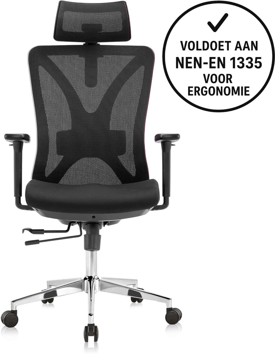 SPHERITE® Ergonomische Bureaustoel - Bureaustoelen voor Volwassenen - Verstelbaar EN1335/NEN1335 - Ademend Mesh - 3D Armsteunen + 2D Hoofd- & Lendesteun - Office Chair - Zwart (EAN: 8720618747747): Waarom ik deze stoel in huis heb gehaald