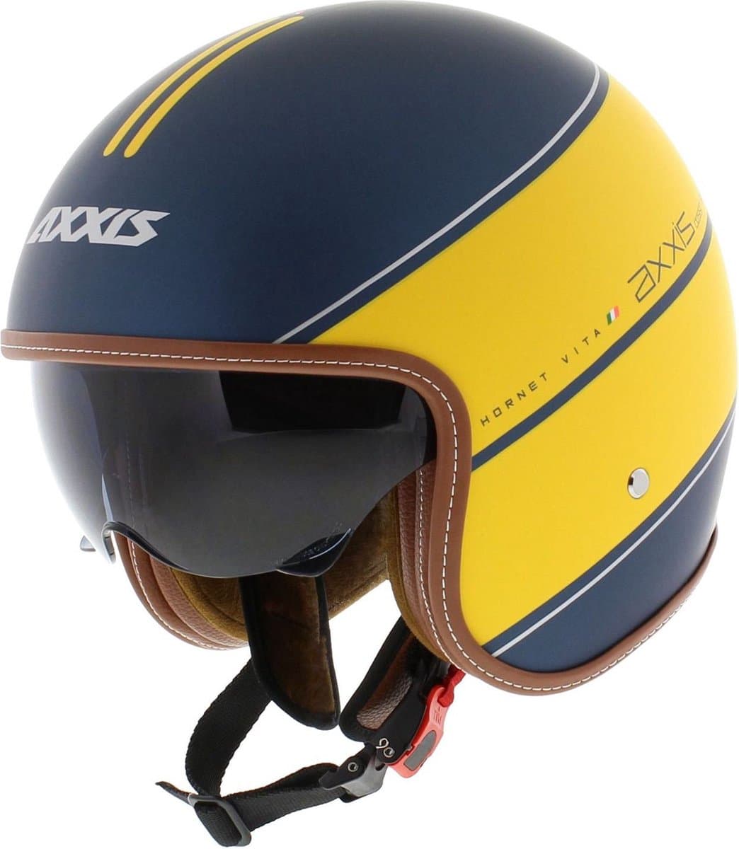 Axxis Hornet SV jet helm Vita mat geel blauw M - Motor / Brommer / Scooter / Vespa (EAN: 8435619140731)